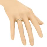 0.03 Carat (ctw) 18K Yellow Gold Round Cut Diamond Ladies Bridal Bypass Solitaire Promise Ring