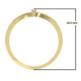 0.03 Carat (ctw) 18K Yellow Gold Round Cut Diamond Ladies Bridal Bypass Solitaire Promise Ring