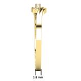 0.03 Carat (ctw) 18K Yellow Gold Round Cut Diamond Ladies Bridal Bypass Solitaire Promise Ring