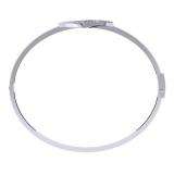 0.06 Carat (ctw) Sterling Silver Round Cut White Diamond Ladies Infinity Loop Bangle Bracelet