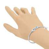 0.06 Carat (ctw) Sterling Silver Round Cut White Diamond Ladies Infinity Loop Bangle Bracelet