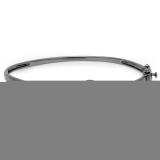 0.08 Carat (ctw) Black Rhodium Plated Sterling Silver Round Cut Black Diamond Ladies Infinity Loop Bangle Bracelet