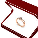 0.30 Carat (ctw) 10K Rose Gold Round Cut Diamond Ladies Twisted Swirl Split Shank Bridal Cluster Engagement Ring 1/3 CT