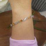 3.88 Carat (ctw) Sterling Silver Real Oval Cut Genuine Citrine & Round White Diamond Ladies Link Bracelet