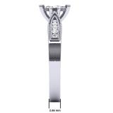 0.30 Carat (ctw) 10K White Gold Marquise & Round Cut Diamond Ladies Bridal Vintage Style Engagement Ring 1/3 CT