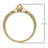 0.30 Carat (ctw) 10K Yellow Gold Marquise & Round Cut Diamond Ladies Bridal Vintage Style Engagement Ring 1/3 CT