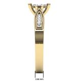 0.30 Carat (ctw) 10K Yellow Gold Marquise & Round Cut Diamond Ladies Bridal Vintage Style Engagement Ring 1/3 CT