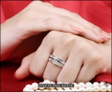 1.00 Carat (ctw) 14K White Gold Princess Diamond Ladies Bridal Engagement Ring Set Matching Band