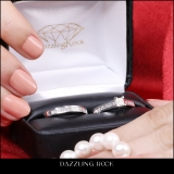 1.00 Carat (ctw) 14K White Gold Princess Diamond Ladies Bridal Engagement Ring Set Matching Band