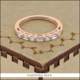 0.60 Carat (ctw) 10K Rose Gold Princess & Baguette Cut Diamond Ladies Anniversary Wedding Band Stackable Ring