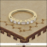 0.60 Carat (ctw) 10K Yellow Gold Princess & Baguette Cut Diamond Ladies Anniversary Wedding Band Stackable Ring