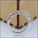 0.60 Carat (ctw) 14K White Gold Princess & Baguette Cut Diamond Ladies Anniversary Wedding Band Stackable Ring