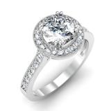 1.15 Carat (ctw) 14K White Gold Round White Diamond Ladies Bridal Halo Style Engagement Ring