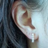 1.00 Carat (ctw) 10K Rose Gold Round White Diamond Ladies Huggies Hoop Earrings 1 CT