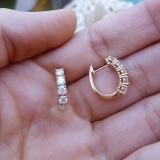 1.00 Carat (ctw) 10K Rose Gold Round White Diamond Ladies Huggies Hoop Earrings 1 CT