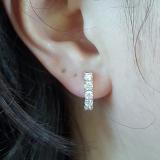1.00 Carat (ctw) 14K Rose Gold Round White Diamond Ladies Huggies Hoop Earrings 1 CT