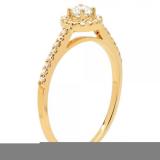 0.50 Carat (ctw) 14k Yellow Gold Round Cut Diamond Ladies Engagement Bridal Halo Ring 1/2 CT