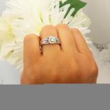 0.50 Carat (ctw) 10K White Gold Round White and Blue Diamond Ladies Halo Style Bridal Engagement Ring With Matching Band Set 1/2 CT