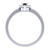 0.50 Carat (ctw) 10K White Gold Oval Cut Black & Round White Diamond Ladies Halo Bridal Engagement Ring 1/2 CT