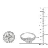 0.50 Carat (ctw) Princess & Round Diamond Split Shank Bridal Engagement Ring 1/2 CT 14K White Gold