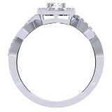 0.55 Carat (ctw) 10K White Gold Round Cut Diamond Ladies Swirl Bridal Halo Engagement Ring 1/2 CT