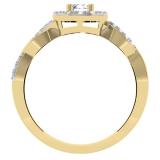 0.55 Carat (ctw) 10K Yellow Gold Round Cut Diamond Ladies Swirl Bridal Halo Engagement Ring 1/2 CT