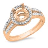 0.33 Carat (ctw) 10K Rose Gold Round Diamond Ladies Split Shank Bridal Semi Mount Engagement Ring 1/3 CT (No Center Stone)
