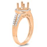 0.33 Carat (ctw) 10K Rose Gold Round Diamond Ladies Split Shank Bridal Semi Mount Engagement Ring 1/3 CT (No Center Stone)