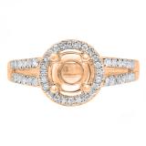 0.33 Carat (ctw) 10K Rose Gold Round Diamond Ladies Split Shank Bridal Semi Mount Engagement Ring 1/3 CT (No Center Stone)
