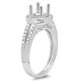 0.33 Carat (ctw) 10K White Gold Round Diamond Ladies Split Shank Bridal Semi Mount Engagement Ring 1/3 CT (No Center Stone)