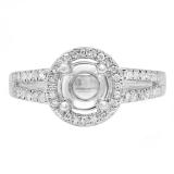 0.33 Carat (ctw) 10K White Gold Round Diamond Ladies Split Shank Bridal Semi Mount Engagement Ring 1/3 CT (No Center Stone)