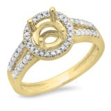 0.33 Carat (ctw) 10K Yellow Gold Round Diamond Ladies Split Shank Bridal Semi Mount Engagement Ring 1/3 CT (No Center Stone)