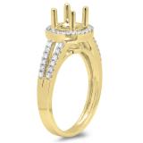 0.33 Carat (ctw) 10K Yellow Gold Round Diamond Ladies Split Shank Bridal Semi Mount Engagement Ring 1/3 CT (No Center Stone)