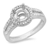 0.33 Carat (ctw) 14K White Gold Round Diamond Ladies Split Shank Bridal Semi Mount Engagement Ring 1/3 CT (No Center Stone)