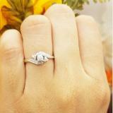 0.20 Carat (ctw) 14K White Gold Round Diamond Ladies Twisted Swirl Promise Engagement Ring 1/5 CT
