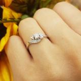 0.20 Carat (ctw) 14K White Gold Round Diamond Ladies Twisted Swirl Promise Engagement Ring 1/5 CT