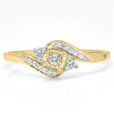 0.20 Carat (ctw) 14K Yellow Gold Round Diamond Ladies Twisted Swirl Promise Engagement Ring 1/5 CT