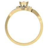 0.20 Carat (ctw) 14K Yellow Gold Round Diamond Ladies Twisted Swirl Promise Engagement Ring 1/5 CT