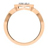 0.55 Carat (ctw) 14K Rose Gold Round White & Black Diamond Ladies Swirl Style Cluster Flower Engagement Ring