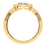 0.55 Carat (ctw) 14K Yellow Gold Round White & Black Diamond Ladies Swirl Style Cluster Flower Engagement Ring