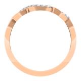0.10 Carat (ctw) 10K Rose Gold Round Cut Diamond Ladies Bridal Anniversary Wedding Band Stackable Swirl Ring