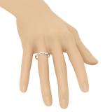0.10 Carat (ctw) 10K Rose Gold Round Cut Diamond Ladies Bridal Anniversary Wedding Band Stackable Swirl Ring