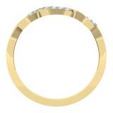 0.10 Carat (ctw) 10K Yellow Gold Round Cut Diamond Ladies Bridal Anniversary Wedding Band Stackable Swirl Ring