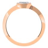 0.25 Carat (ctw) 10K Rose Gold Round Cut Diamond Ladies Twisted Swirl Cluster Engagement Ring 1/4 CT