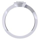 0.25 Carat (ctw) 10K White Gold Round Cut Diamond Ladies Twisted Swirl Cluster Engagement Ring 1/4 CT