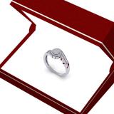 0.25 Carat (ctw) 10K White Gold Round Cut Diamond Ladies Twisted Swirl Cluster Engagement Ring 1/4 CT