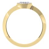 0.25 Carat (ctw) 18K Yellow Gold Round Cut Diamond Ladies Twisted Swirl Cluster Engagement Ring 1/4 CT