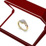 0.25 Carat (ctw) 18K Yellow Gold Round Cut Diamond Ladies Twisted Swirl Cluster Engagement Ring 1/4 CT