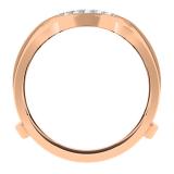 0.10 Carat (ctw) 10K Rose Gold Round Diamond Ladies Anniversary Wedding Band Guard Double Ring 1/10 CT