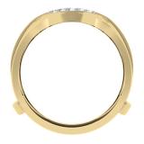 0.10 Carat (ctw) 14K Yellow Gold Round Diamond Ladies Anniversary Wedding Band Guard Double Ring 1/10 CT